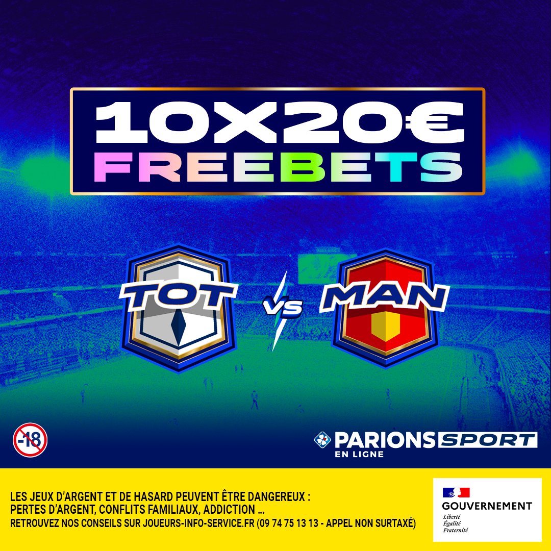 JOUR DE FINALE ! Et pour l'occasion, on te fait gagner 10x20€ de Freebets. Qui remportera l'Europa League ? #UELfinal

Pour jouer :
1️⃣ RT + Follow
2️⃣ Commente "Tottenham" ou "Manchester United" + #FreebetParionsSport

📆 TAS le 22/05
📃 Règlement : bit.ly/40pQpqn