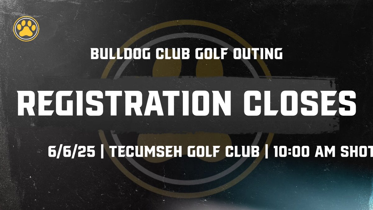 🚨LAST CHANCE!🚨

Registration closes for the 2025 Adrian College Bulldog Club Golf Outing on Friday, May 23 at 12PM! Click on the link below to register! The golf outing will take place on Friday, June 6 at Tecumseh Golf Club starting at 10AM

🔗 tinyurl.com/2abm3cbr

#GDTBAB