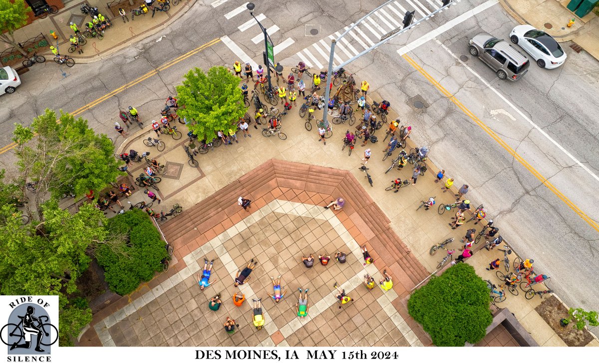 bikeiowa's tweet photo. 🚴‍♀️ TONIGHT: The 21st Annual @RideofSilence - Des Moines. Join us for a silent, slow-paced 8-mile ride to honor cyclists killed or injured on Iowa’s roads.

We ride in silence for those who no longer can.
🌐 https://t.co/xY8IBaL0aK
#RideOfSilence @IowaBicycle  #RideSafe #BikeMonth https://t.co/hymhccdnf1