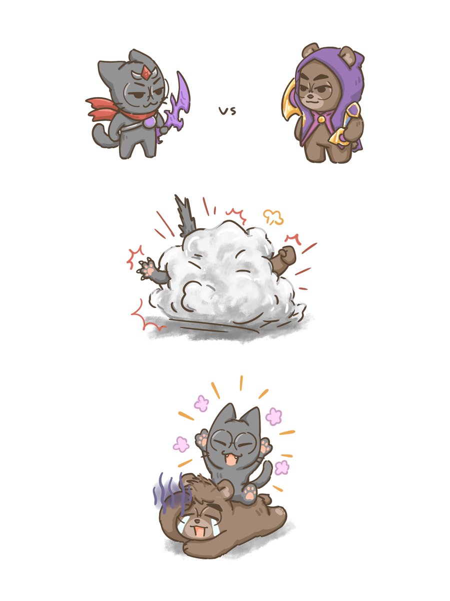 CattyCat_510's tweet photo. 🐈‍⬛😆            ⚔️             🐻😭 https://t.co/7SH3xUxUyu