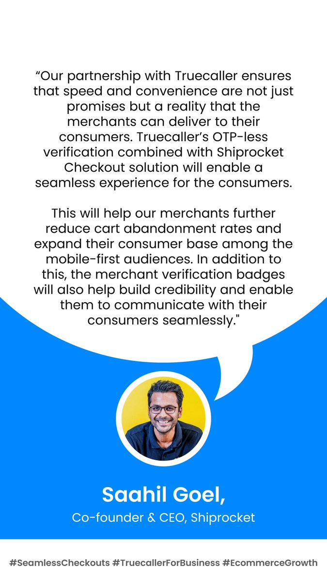 Truecaller for Business (@biztruecaller) on Twitter photo Did you know? 74% of shoppers drop off because they don’t trust the call or the checkout process. ❌
<a href="/ShiprocketIndia/">Shiprocket</a> teamed up with <a href="/BizTruecaller/">Truecaller for Business</a> to fix that — with verified calls, OTP-less logins, and frictionless checkouts.
Swipe to see how trust = conversions.👇 Did you know? 74% of shoppers drop off because they don’t trust the call or the checkout process. ❌
<a href="/ShiprocketIndia/">Shiprocket</a> teamed up with <a href="/BizTruecaller/">Truecaller for Business</a> to fix that — with verified calls, OTP-less logins, and frictionless checkouts.
Swipe to see how trust = conversions.👇