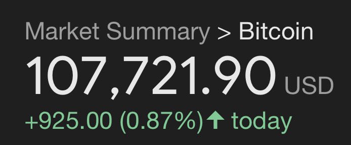 If Bitcoin hits $110k today I will give $10,000 BTC to one person who likes this post and is following me.