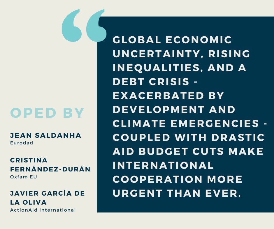 Eurodad (@eurodad) on Twitter photo The <a href="/EUCouncil/">EU Council</a> is expected to publish its conclusions on #FfD4 next Monday. 🇪🇺 is under pressure to honour its commitments to multilateralism & show the political will that is needed for progress.
Read our OpEd w/ <a href="/ActionAidEU/">ActionAid EU</a> & <a href="/OxfamEU/">Oxfam EU</a>: euobserver.com/news/ar2474eeac via <a href="/euobs/">EUobserver</a> The <a href="/EUCouncil/">EU Council</a> is expected to publish its conclusions on #FfD4 next Monday. 🇪🇺 is under pressure to honour its commitments to multilateralism & show the political will that is needed for progress.
Read our OpEd w/ <a href="/ActionAidEU/">ActionAid EU</a> & <a href="/OxfamEU/">Oxfam EU</a>: euobserver.com/news/ar2474eeac via <a href="/euobs/">EUobserver</a>