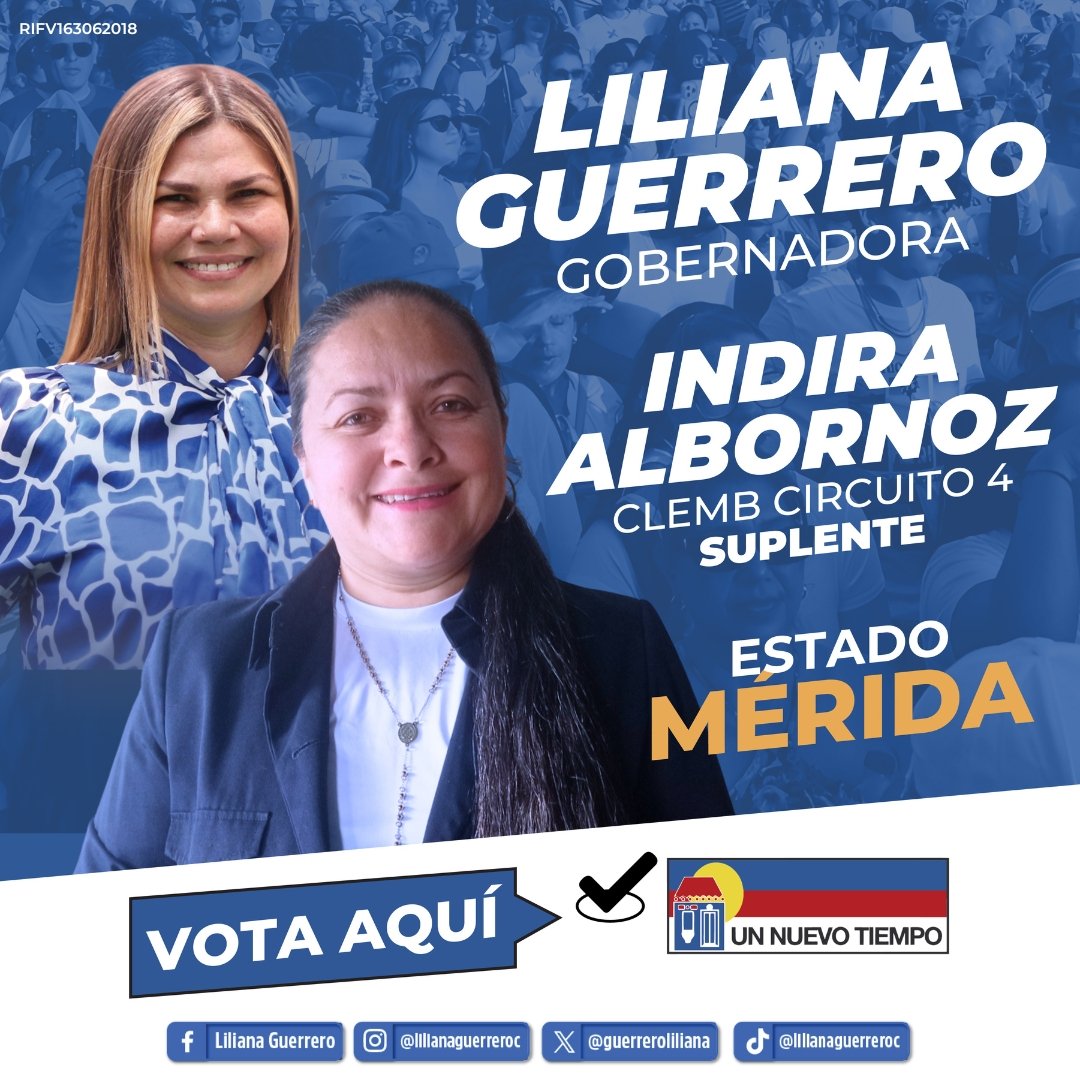 ¡Indira Albornoz, #MujerGuerrera de Arzobispo Chacón, candidata suplente a la AN por el Circuito 4! Madre, esperanza y dirigente socialdemócrata. Junto a Liliana Guerrero, ¡somos el compromiso por los valores y la familia merideña! #MéridaEsLaRazón #Mérida #LilianaGuerrero