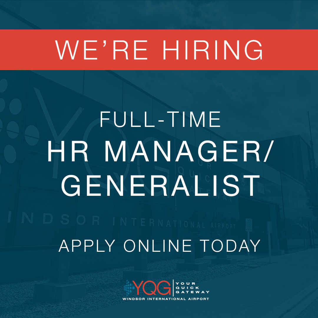 We're hiring! Windsor International Airport (YQG) is currently recruiting for the position of Human Resource Manager / Generalist.

For more details and to apply, please visit: cityofwindsor.applytojob.com/apply/6O3Xf2gB…