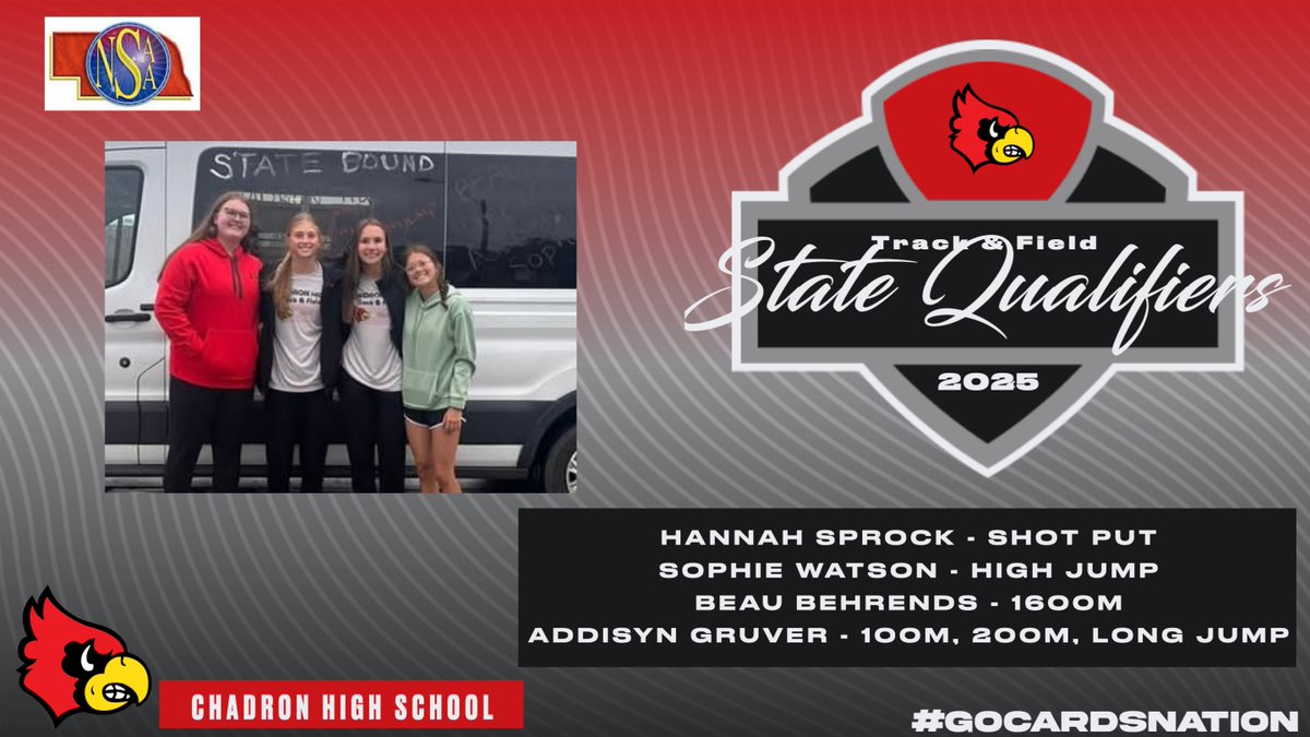 ChadronHS's tweet image. Good Luck to our state track qualifiers today and tomorrow! #GoCardsNation
nsaa-static.s3.amazonaws.com/textfile/track…