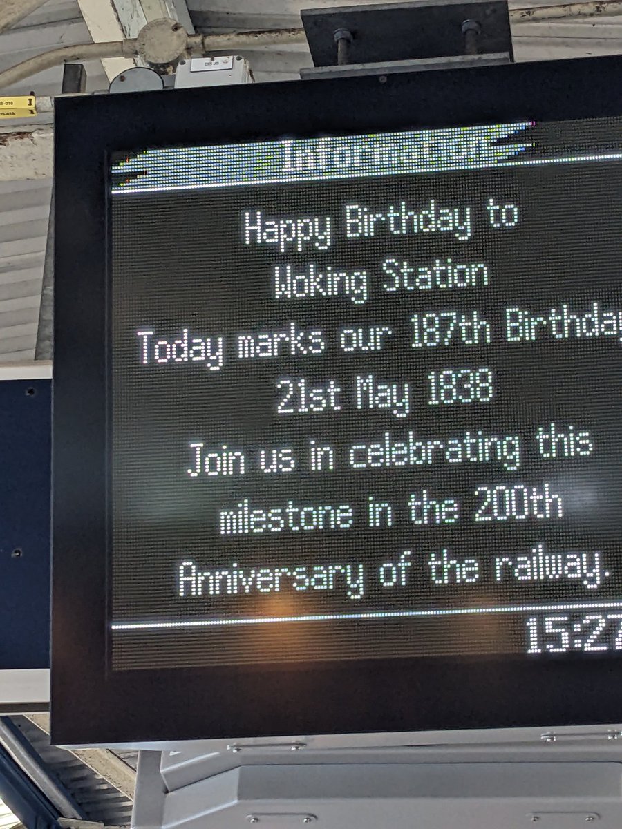 Happy Birthday Woking station! Thanks for the cupcake <a href="/SW_Help/">SWR Help</a> . Sharing out at Woking on my way home 😁