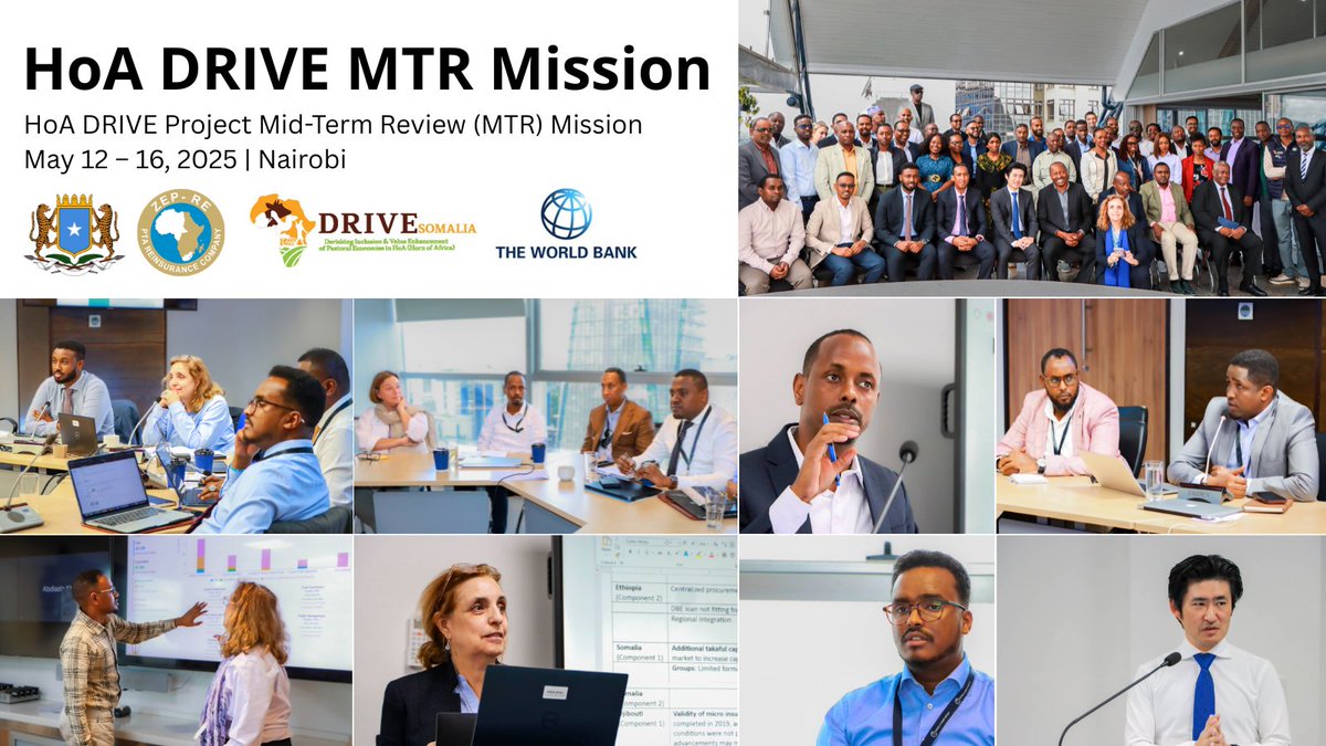 HoA DRIVE Somalia (@drivesom) on Twitter photo Successfully completed a week-long mid-term review for #HoADRIVE Somalia, funded by <a href="/WorldBank/">World Bank</a>.
Partners and beneficiaries assessed progress on climate resilience, financial inclusion, quality infrastructure, trade and livestock value chains, evaluating implementation and Successfully completed a week-long mid-term review for #HoADRIVE Somalia, funded by <a href="/WorldBank/">World Bank</a>.
Partners and beneficiaries assessed progress on climate resilience, financial inclusion, quality infrastructure, trade and livestock value chains, evaluating implementation and