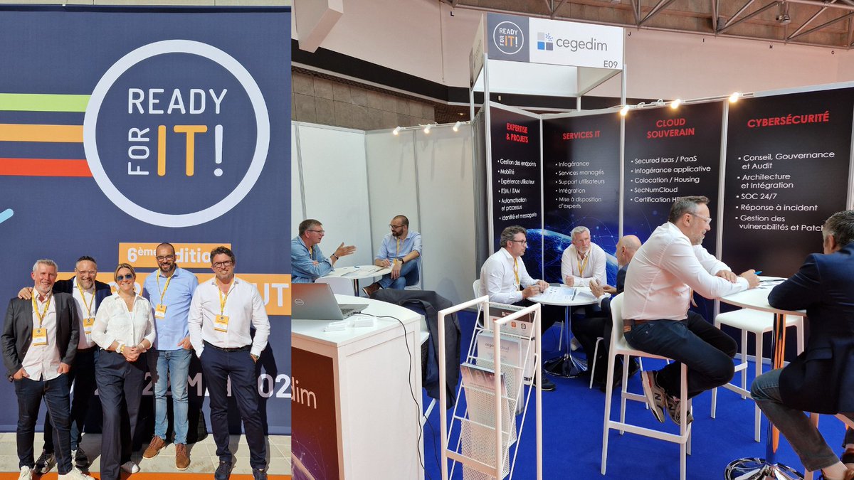 🚀 JOUR 2 | Salon Ready For IT - Notre équipe toujours en place pour ce deuxième jour de salon. Des journées one-to-one bien remplies pour la COTeam et l'animation de l'atelier "Les meilleures pratiques pour sécuriser vos applications cloud avec la protection CWPP"