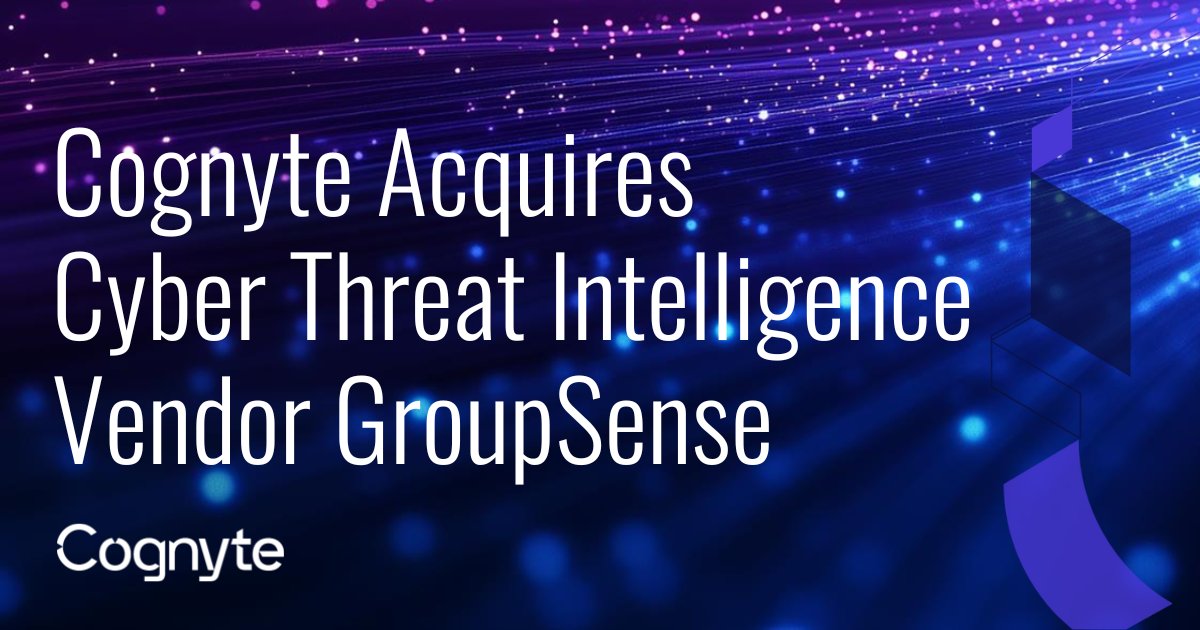 Cognyte has announced its acquisition of  <a href="/GroupSenseCyber/">GroupSenseCyber</a>, a US-based digital risk protection services company. The deal will help to expand Cognyte’s customer base and growth potential in the US. We're thrilled to welcome the GroupSense team to Cognyte
cognyte.com/news/cognyte-a…