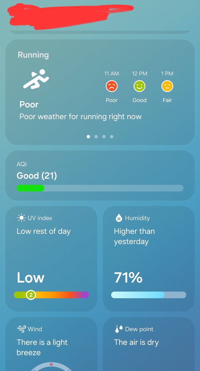 SolidSnarf's tweet image. I like how my weather app tells me whether it's good running weather or not.  Makes me feel like that'd be something I'd do..... someday... recreationally.... maybe.. in another life. 😬