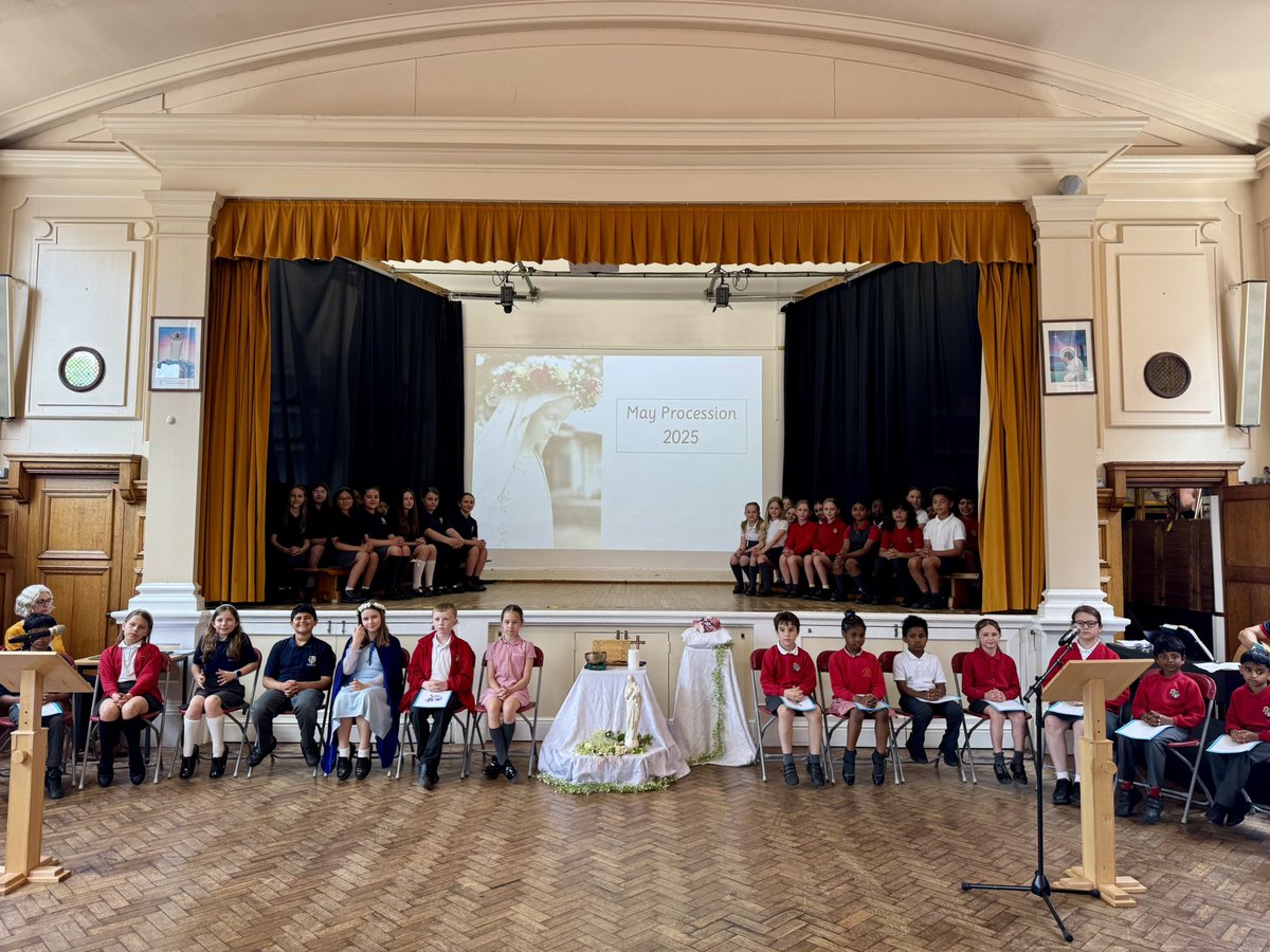 Stpcardiff's tweet photo. Well done to our fantastic Chaplaincy Senedd group for leading todayโs beautiful May Procession in honour of Mary, Mother of Jesus. A special moment of reflection and faith for our school community. #CatholicLife #MayProcession #PupilVoice https://t.co/I3ghFpjDil