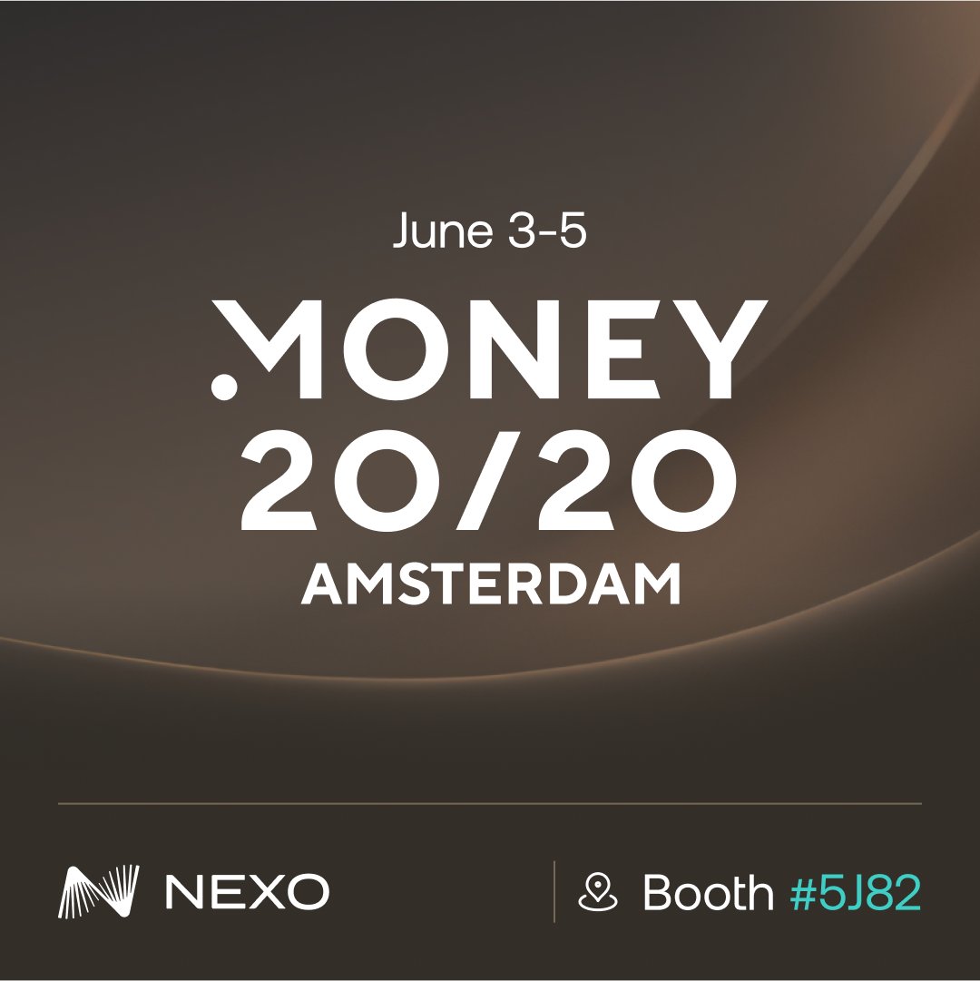 Nexo (@nexo) on Twitter photo We are sponsoring this year’s <a href="/money2020/">Money20/20</a> in Amsterdam, taking place on June 3-5.
Excited to be part of the world’s leading fintech event.
We look forward to meeting you there - come say hi at Booth #5J82. We are sponsoring this year’s <a href="/money2020/">Money20/20</a> in Amsterdam, taking place on June 3-5.
Excited to be part of the world’s leading fintech event.
We look forward to meeting you there - come say hi at Booth #5J82.