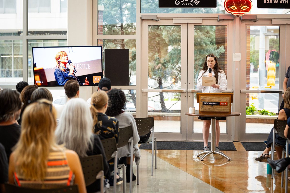 CM_Austin's tweet image. Our #CreativeMornings manifesto was read by Leyna Cromarty at our May event. Thanks Leyna! creativemornings.com/individuals/le…
#EveryoneIsWelcome #EveryoneIsCreative #CMATX #CMrevival