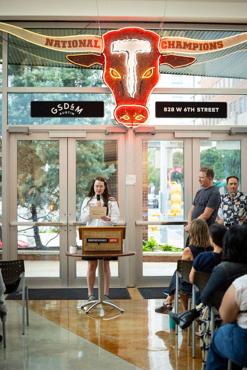 CM_Austin's tweet image. Our #CreativeMornings manifesto was read by Leyna Cromarty at our May event. Thanks Leyna! creativemornings.com/individuals/le…
#EveryoneIsWelcome #EveryoneIsCreative #CMATX #CMrevival