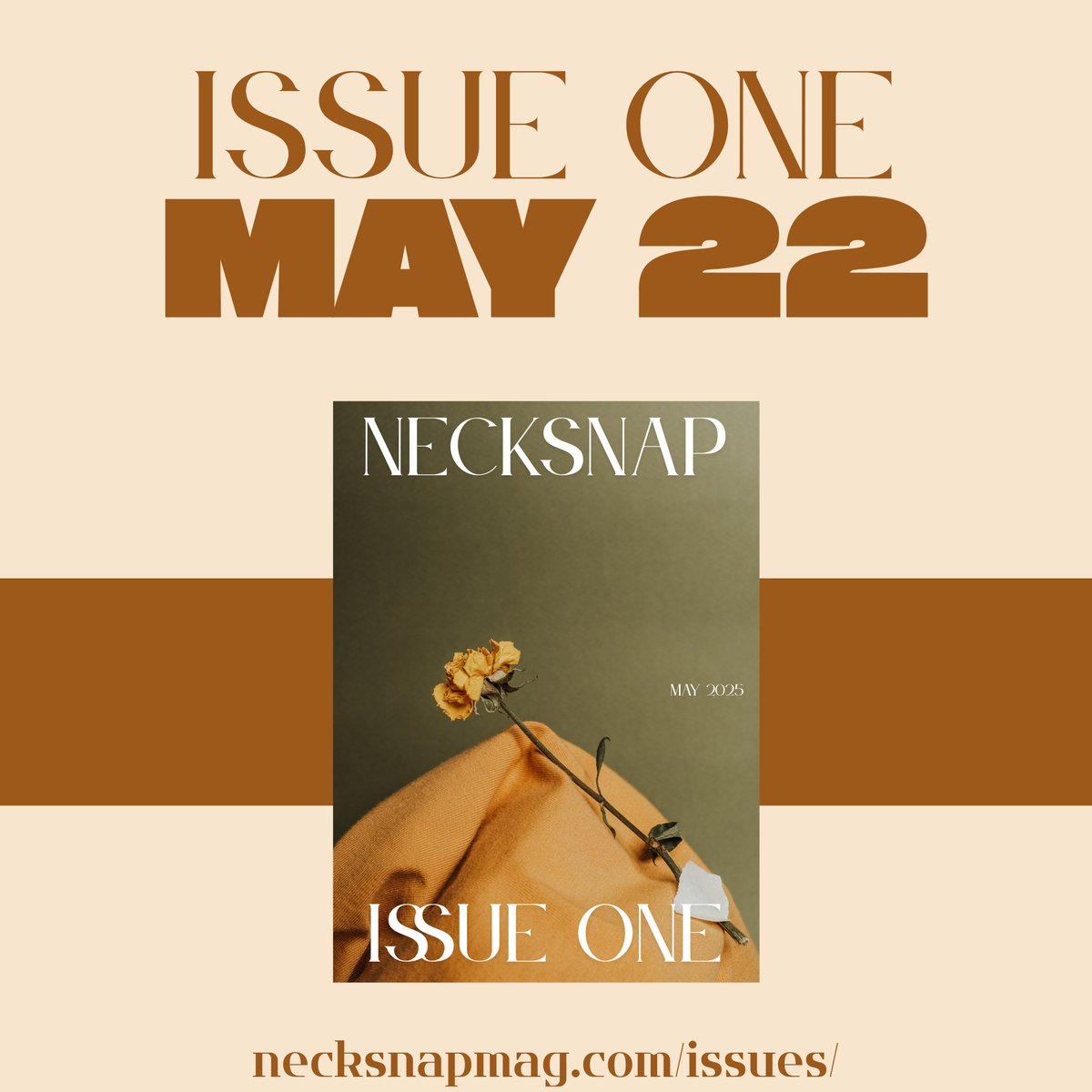 necksnapmag's tweet photo. in case you don't follow our every move and post (why wouldn't you, tho?), here's your friendly reminder that ISSUE ONE DROPS TOMORROW (MAY 22)! PDF will be available for FREE on our website! while you're there, why not RSVP to our inaugural reading? 🖤 https://t.co/xGvA6ijpnu