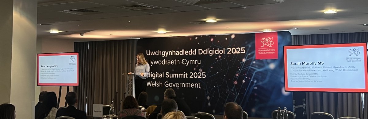 Earlier this month, leaders in health and social care organisations gathered for the first ever Digital Summit.💻

Sarah Murphy opened the summit, setting out our plans for the digital transformation of our NHS including the NHS Wales App, NHS Maternity App and E-prescribing.