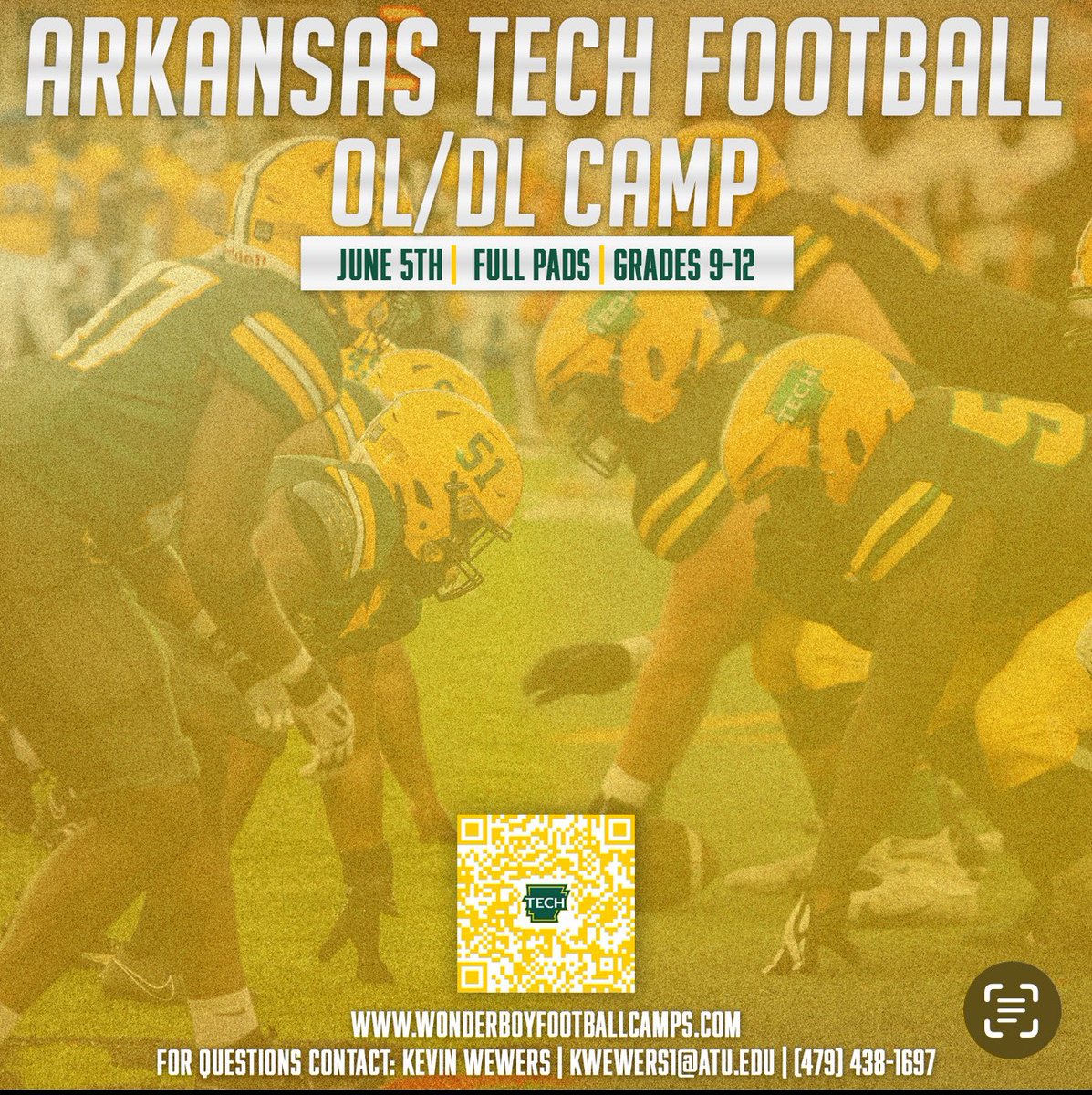 Padded OL/DL Fundamentals Football Camp! 
June 5th
