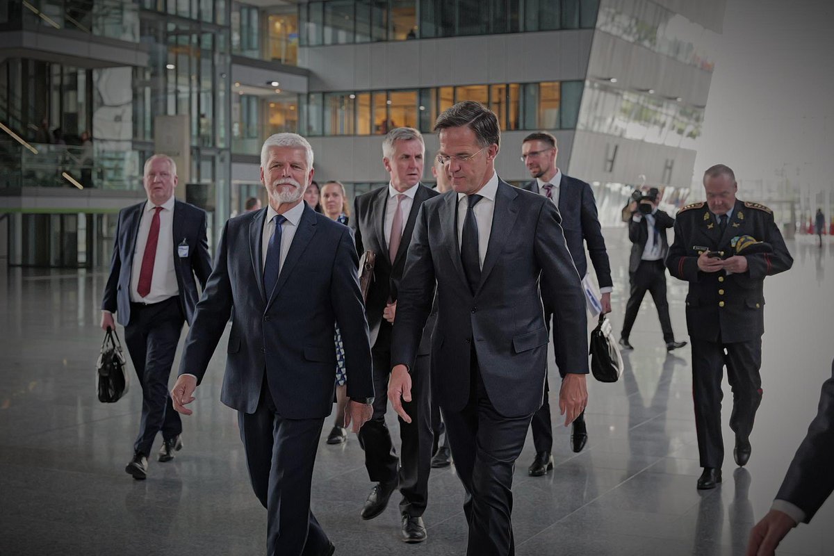 Mark Rutte (@secgennato) on Twitter photo A pleasure to welcome 🇨🇿 <a href="/prezidentpavel/">Petr Pavel</a> to #NATO HQ to discuss the upcoming #NATOsummit, strengthening deterrence & defence and the importance of increased defence spending & production. I welcome the commitment you’ve already made to invest 3% of GDP in defence in coming years A pleasure to welcome 🇨🇿 <a href="/prezidentpavel/">Petr Pavel</a> to #NATO HQ to discuss the upcoming #NATOsummit, strengthening deterrence & defence and the importance of increased defence spending & production. I welcome the commitment you’ve already made to invest 3% of GDP in defence in coming years