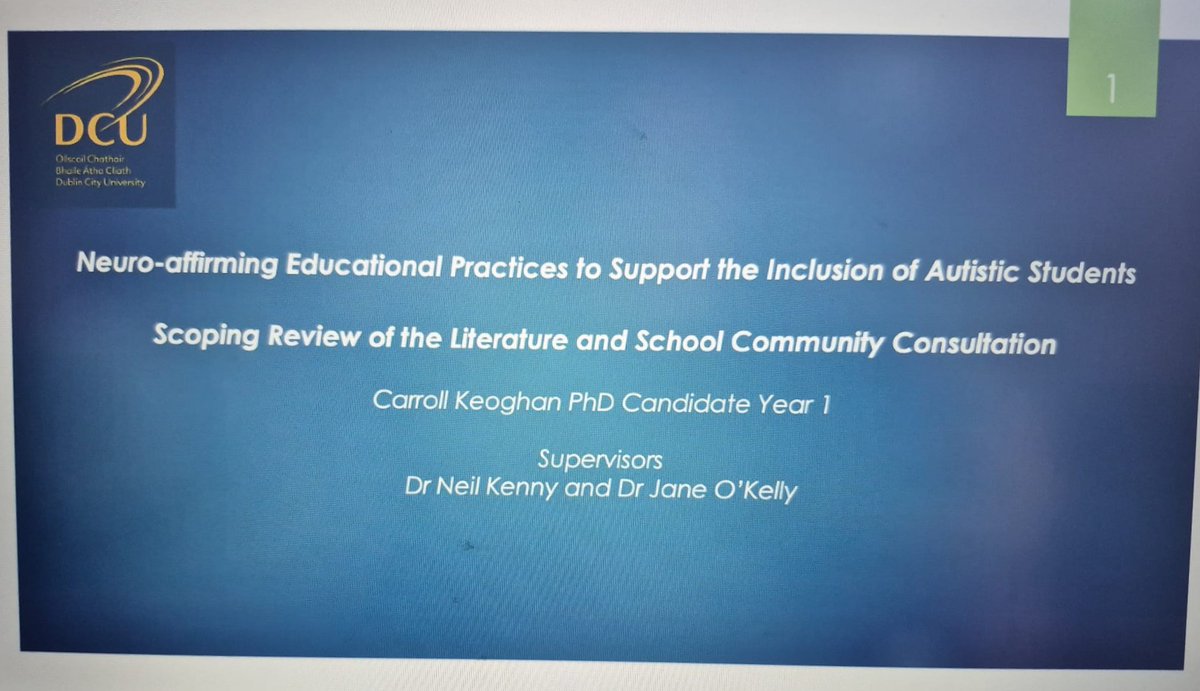 Megan Griffiths (She/Her) (@megthezoologist) on Twitter photo We are keeping the momentum up here in Session 1 Room 5 As Carroll Keoghan presents their research on Neuro-affirming educational practices, how we can support the inclusion of Autistic Students  <a href="/DCU_IoE_PGSR/">DCU Postgraduate Research (IoE)</a>  #DCU_PGRUnconf25 We are keeping the momentum up here in Session 1 Room 5 As Carroll Keoghan presents their research on Neuro-affirming educational practices, how we can support the inclusion of Autistic Students  <a href="/DCU_IoE_PGSR/">DCU Postgraduate Research (IoE)</a>  #DCU_PGRUnconf25
