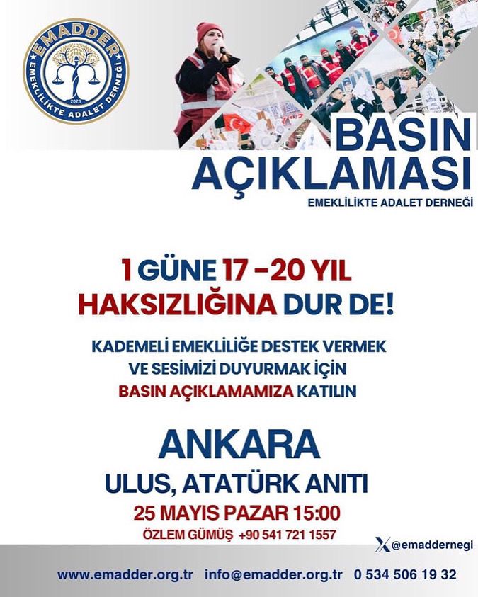 EYT sonrası yaşanan büyük adaletsizliği görmezden gelmek çözüm değil. Kademeli emeklilikle mağduriyetleri giderin, adaleti sağlayın.

Adalet yerini bulup mağduriyet çözülene kadar hak arayışında olan vatandaşlarımızın yanında olup destekçileri olmaya devam edeceğiz.