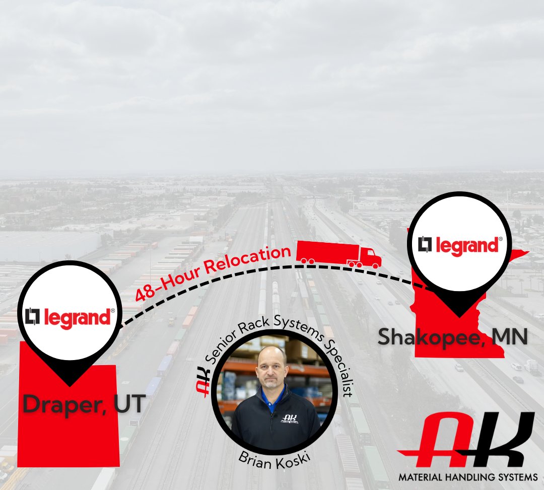 Recently, AK Material Handling helped Legrand move warehouses from Utah to Minnesota. This two-day relocation project required pallet rack teardown, transportation, and reinstallation at the new facility. akequipment.com/warehouse-desi…

akequipment.com/utah-pallet-ra…