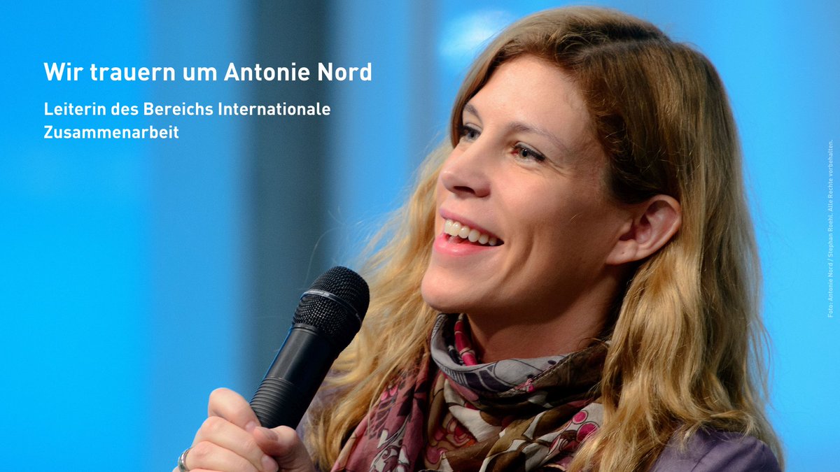 Mit Antonie Nord verlieren wir eine hochgeschätzte Kollegin, die fest mit der Stiftung und dem grünen Umfeld verbunden war. Zuletzt leitete sie mit viel politischem &amp; strategischem Verständnis und immer empathisch den Bereich Internationale Zusammenarbeit. 1/2