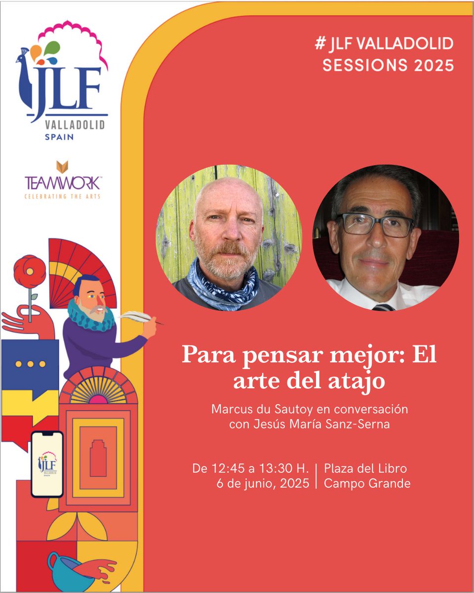 Casa de la India in Spain (@casaindiavll) on Twitter photo ¿Cómo recordar más y olvidar menos? Basado en 2.000 años de datos, <a href="/MarcusduSautoy/">Marcus du Sautoy</a> explora junto con Jesús María Sanz-Serna cómo las matemáticas nos permiten hacer más con menos. #JLFValladolid2025
📍 Plaza del Libro, Campo Grande.
📆 6 jun,12:45 h.
🔗 jlflitfest.org/spain ¿Cómo recordar más y olvidar menos? Basado en 2.000 años de datos, <a href="/MarcusduSautoy/">Marcus du Sautoy</a> explora junto con Jesús María Sanz-Serna cómo las matemáticas nos permiten hacer más con menos. #JLFValladolid2025
📍 Plaza del Libro, Campo Grande.
📆 6 jun,12:45 h.
🔗 jlflitfest.org/spain