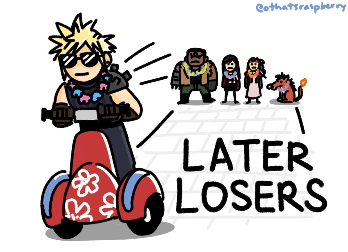 i thought if i got on a wheelie they’d all get them, but he just zooms off 😭 #ff7rebirth