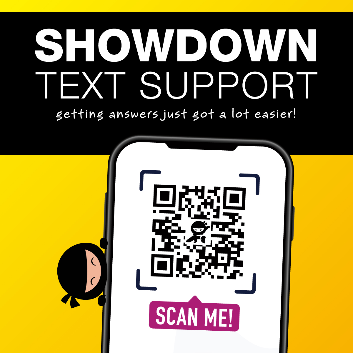 ShowdownDisplay's tweet image. Add us to your contacts for direct texting with our Customer Service. We make it easy!

#TextSupport