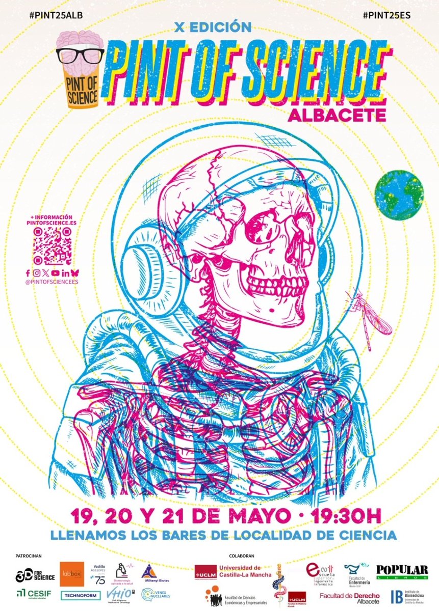 Fran_Jareno's tweet photo. Día 3 @pintofscienceES #Pint25ES #Pint25ALB #NuestraSociedad

#PedroManuelGarcíaVillaverde y #RaquelBartolomé hablarán sobre Turismo Sostenible y Delincuencia Femenina.

¡No os lo perdáis! 🗓️

A las 19.30h en @StPatricksAB

@uclm_es
@UCLMdivulga
@PopularLibros 
@Enfermeria_Ab https://t.co/NSEgpa67ff