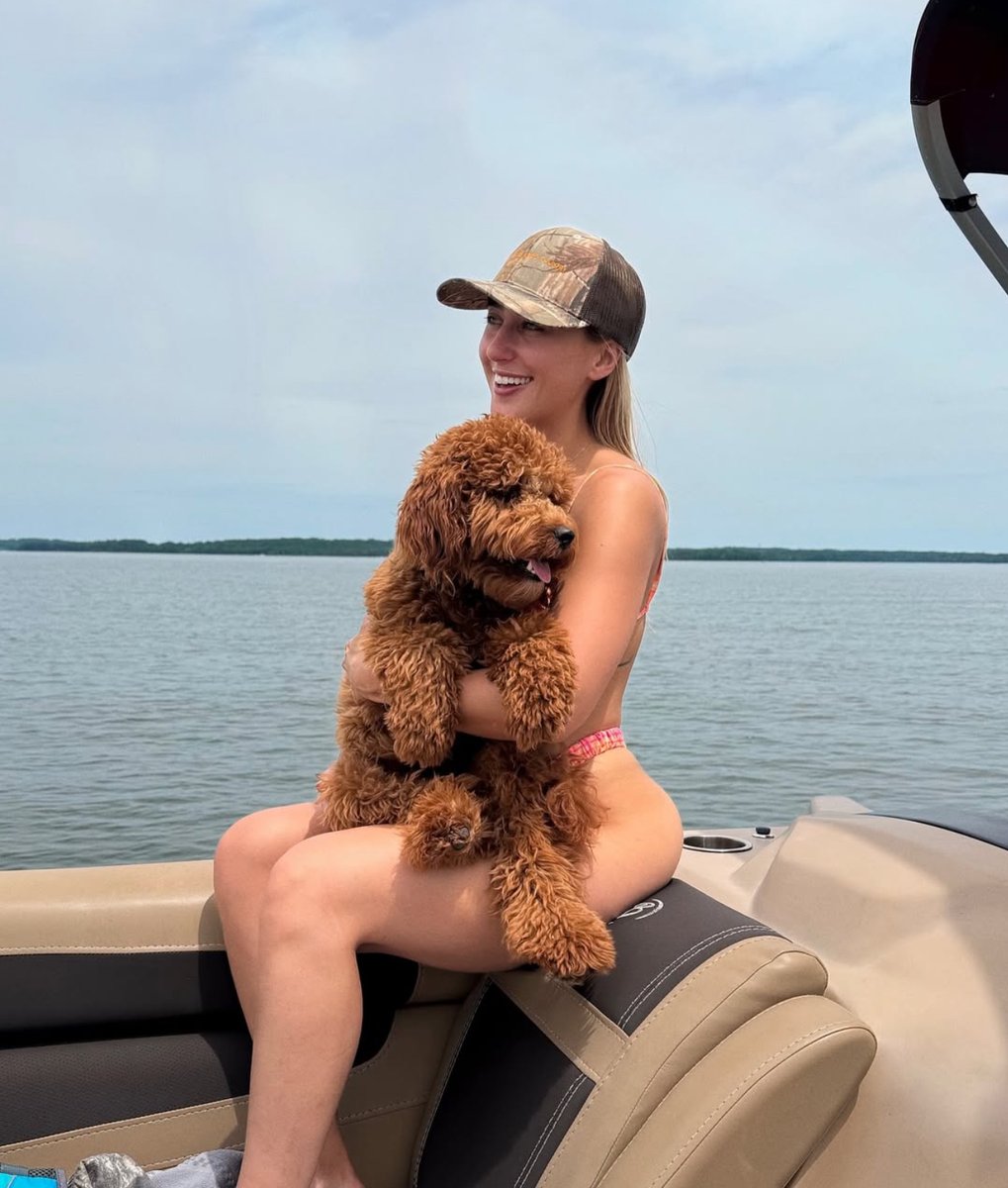 theashleycooke's tweet image. safe to say chance loves the boat. gonna be a good summer 🤎