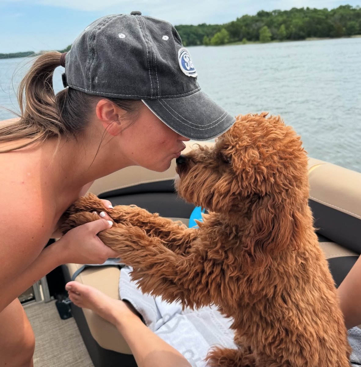 theashleycooke's tweet image. safe to say chance loves the boat. gonna be a good summer 🤎