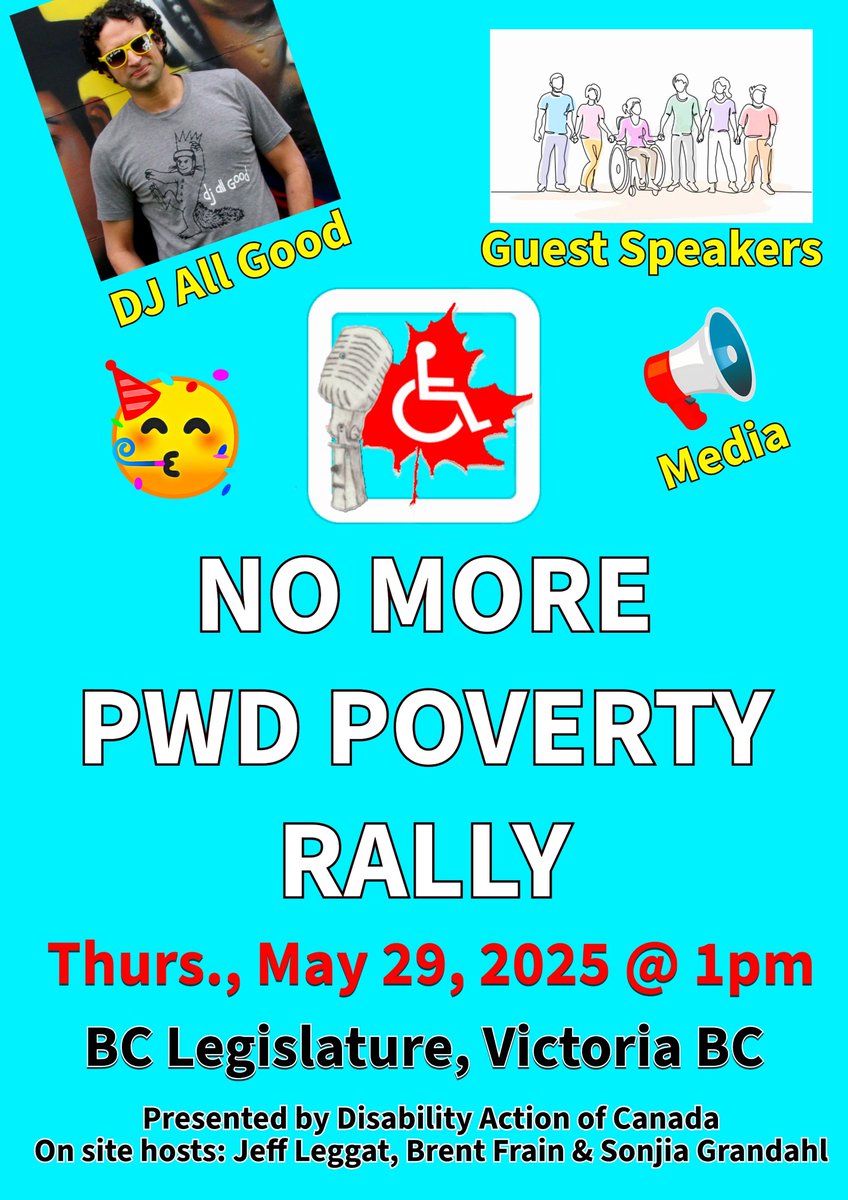 We will be having local disability advocates, politicians and persons with disabilities living in government-imposed poverty speaking before we open the event up with music, a postcard campaign directed at the Premier of B.C. and, of course, CAKE.
"Let Them Eat Cake!"