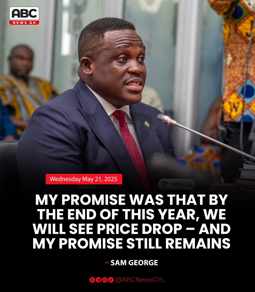 ABCNewsGH_'s tweet photo. Minister for Communications, @samgeorgegh has reiterated his commitment that data prices will go down by the end of 2025, He is urging Ghanaians to remain calm...
#ABCNewsGh #DataPrices #SamGeorge #Ursula https://t.co/v80WUBjYQf
