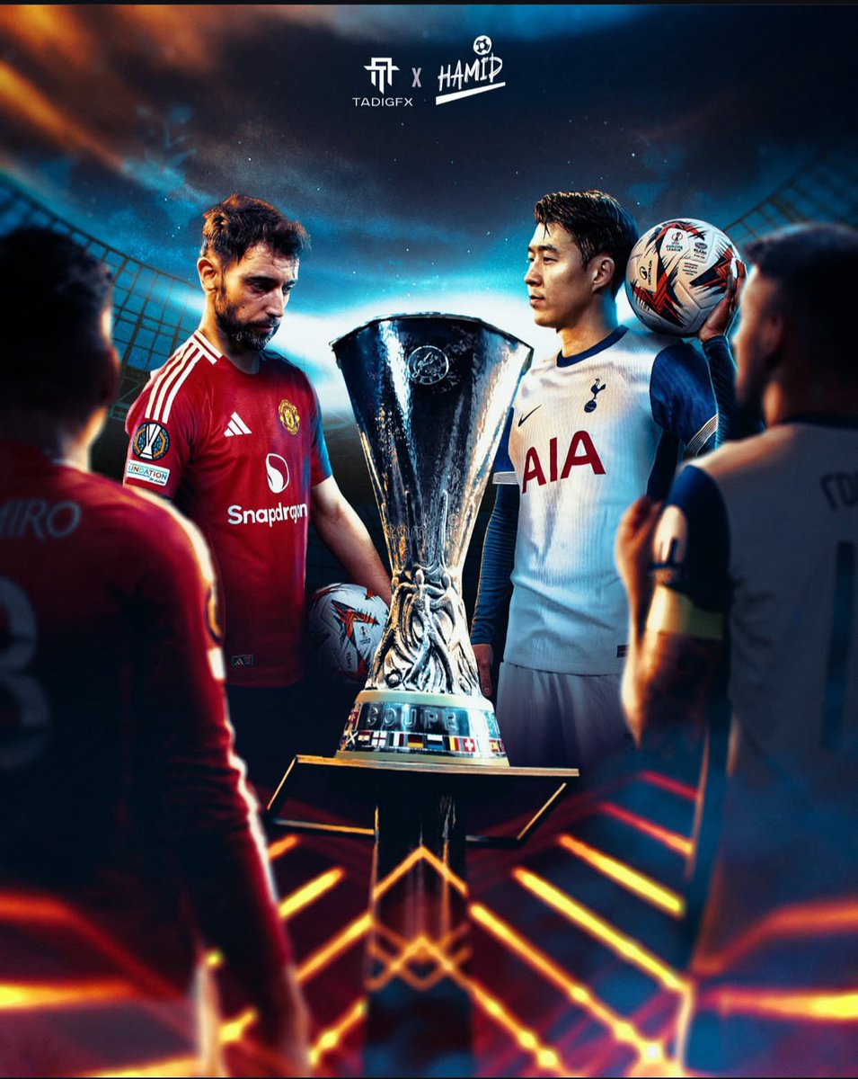 HamidSahariX's tweet photo. 🔥🏆 Two crisis-hit teams are playing the UEFA Europa League final tonight. What’s your prediction? 
Which one do you think will win? 🤔

#uefaeuropaleague #manunited #tottenham #manchesterunited #hamidsahari #Pakistan https://t.co/jTrQzfimSm