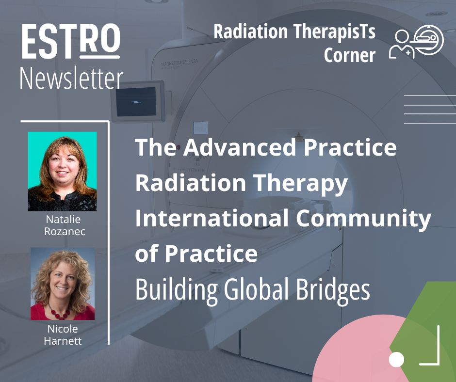 ESTRO_RT's tweet photo. 🌎How can Advanced Practice #RadiationTherapy (APRT) improve care, treatment efficiency & access to #RadioTherapy globally? #APRT International Community of Practice works to harmonise APRT worldwide via collaboration, mentorship & knowledge-sharing.
👉 https://t.co/v2L7DJorBX https://t.co/yAF5YKP7Wl