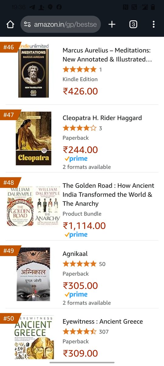 #Agnikaal, a historical fiction set in medeival India still remains among the top 50 history books! A milestone for a Hindi novel.
