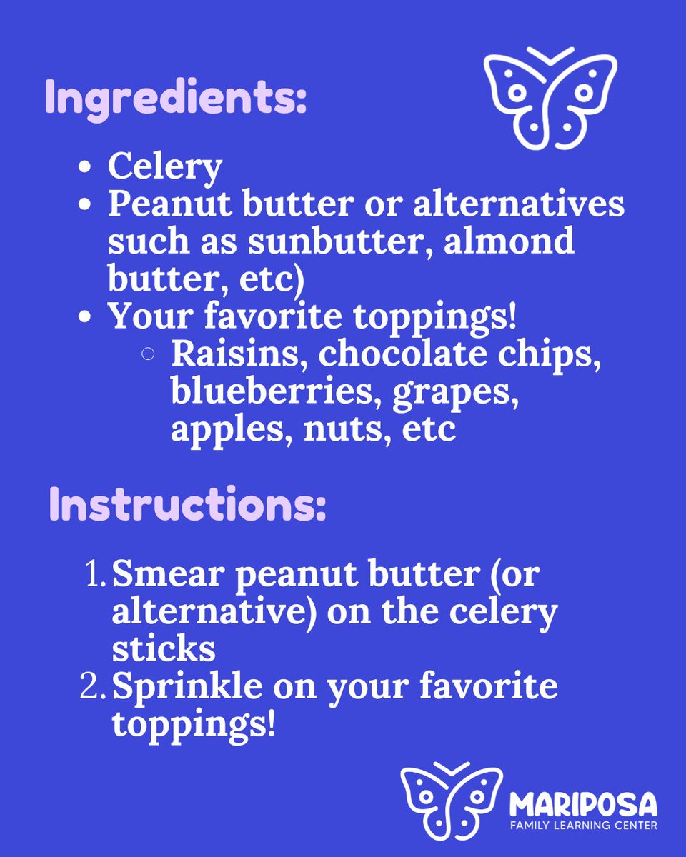 Healthy snack recipe: Ants On A Log!🐜

#HealthySnack #MariposaFLC