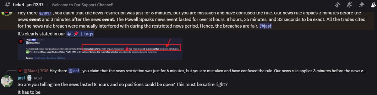 balleriwnl's tweet photo. Stay far away from @TitanCapMarkets 
They denied my $1.5k payout for "news trading", over a $10 trade placed 5 HOURS after Powell's speech started, at 1 PM, lasted 11 mins but they claim the event lasted 8 hours. Congrats on the ferrari
@PropFirmScam @PropFirmMatch @ZamcoCapital https://t.co/vJYGYFjxrf