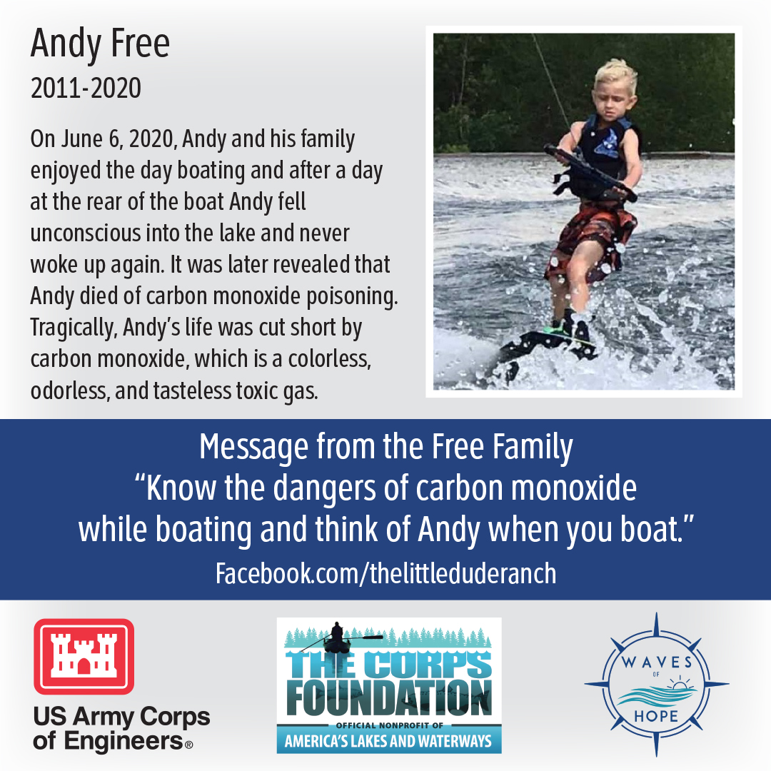 Please wear a life jacket when boating to increase your chances of surviving carbon monoxide (CO) poisoning. Boaters should use a marine CO detector, seat children in the forward-most seating on a boat, avoid idling and exposure to other boats and maintain fresh air #WavesofHope
