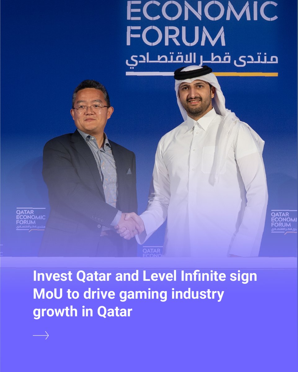 Invest Qatar and <a href="/LevelInfinite/">Level Infinite</a>, <a href="/TencentGames/">Tencent Games</a>'s global game brand, sign agreement to develop Qatar’s gaming industry. 

The partnership will focus on skills development, technology transfer and positioning Qatar as a regional hub for digital entertainment.

Learn more: