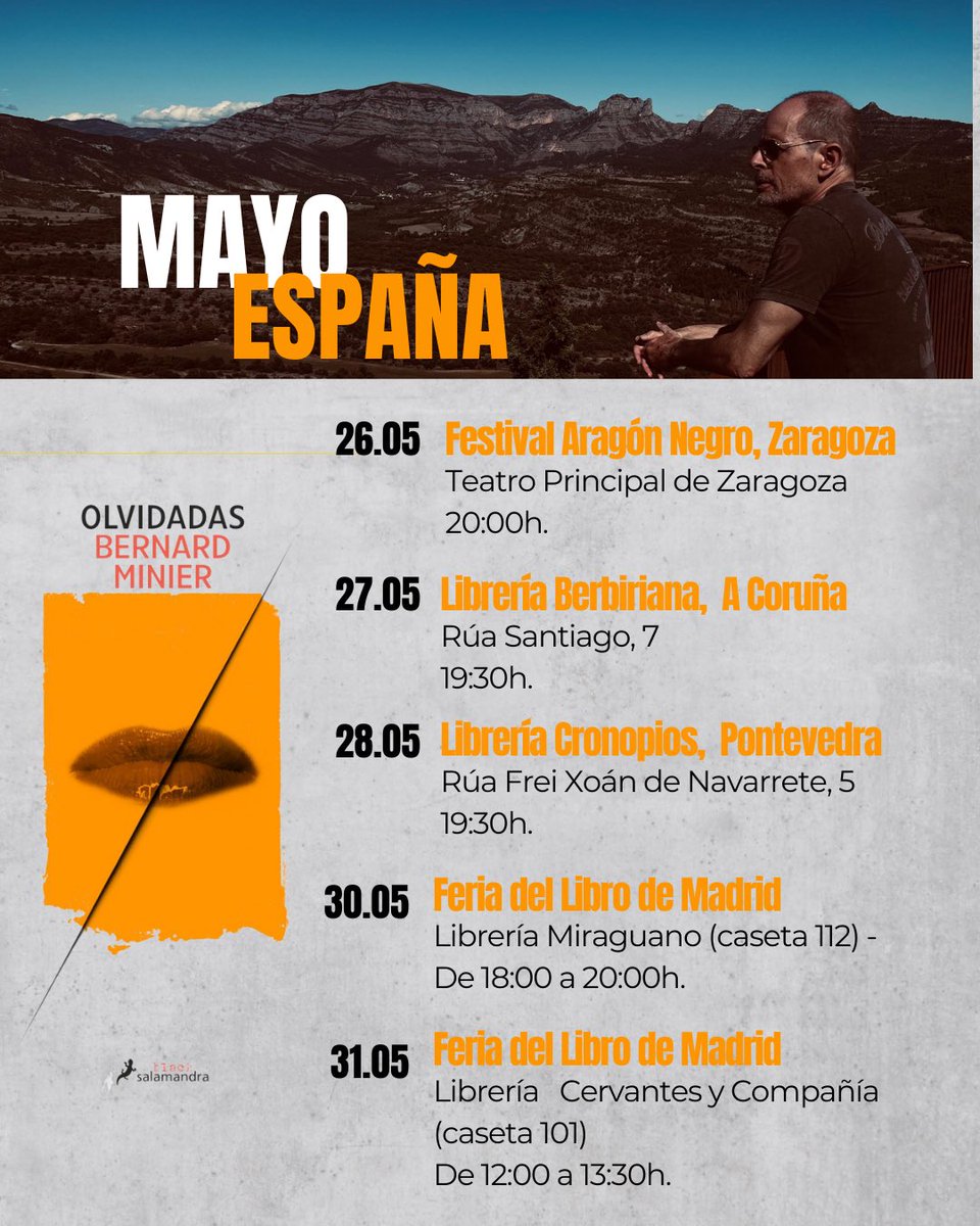 L'Espagne, ça approche ! ¡España pronto!  Avec un programme chargé : Barcelone (presse), Saragosse, La Corogne, Pontevedra, Madrid et son extraordinaire Feria du Livre : plus d'un million de visiteurs l'an dernier (le Salon du Livre de Paris c'est 114 000 et QDP 100 000) !