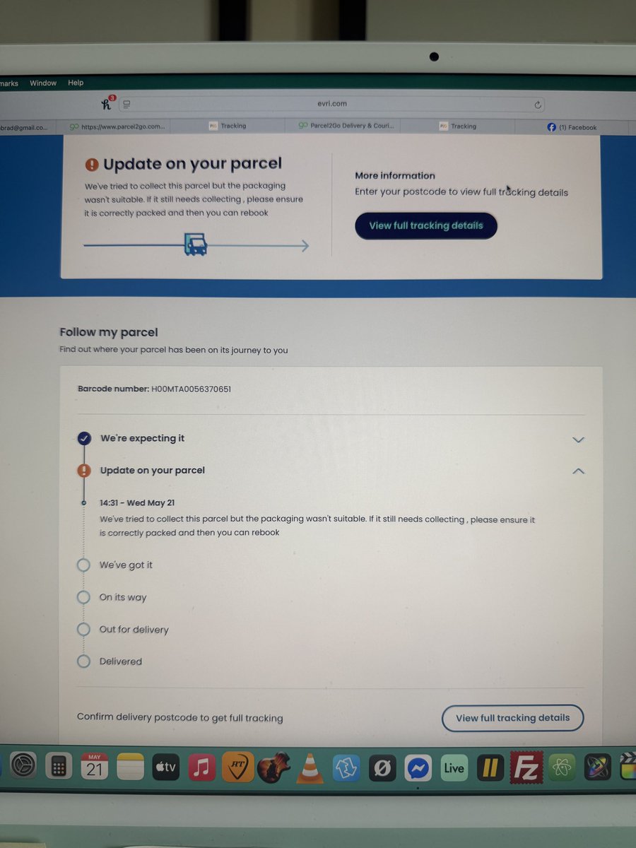 OfficialSuvHash's tweet photo. You didn’t even show up for collection &amp; marked packaging is not suitable, You fucking lying bastards @evrisupportline @EvriParcelUks #evriparcel #lie #evri https://t.co/4cT9C1t7z9