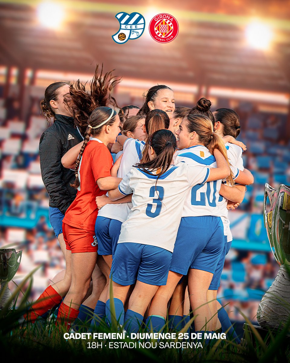 Club Esportiu Europa (@ceeuropa) on Twitter photo 🏆 𝐕𝐎𝐋𝐄𝐌 𝐋𝐀 𝐂𝐎𝐏𝐀 🏆
Quarts de final de la Copa Catalunya Cadet Femenina!
🆚 <a href="/GFCAcademia/">Girona FC Acadèmia</a>
🗓️ Diumenge 25 de maig | 18H
🏟️ Nou Sardenya
#CopaCatalunya 🏆 𝐕𝐎𝐋𝐄𝐌 𝐋𝐀 𝐂𝐎𝐏𝐀 🏆
Quarts de final de la Copa Catalunya Cadet Femenina!
🆚 <a href="/GFCAcademia/">Girona FC Acadèmia</a>
🗓️ Diumenge 25 de maig | 18H
🏟️ Nou Sardenya
#CopaCatalunya
