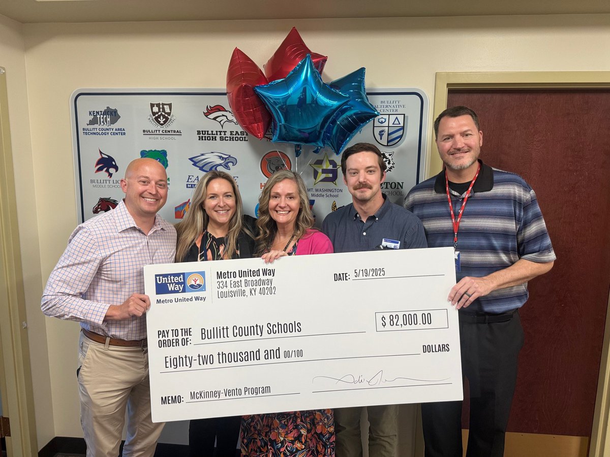 This week we presented Bullitt County Schools with $82,000 to tackle transportation barriers and boost academic success for up to 500 students experiencing homelessness! 

Thank you to Ford Philanthropy for making this possible!

#LIVEUNITED