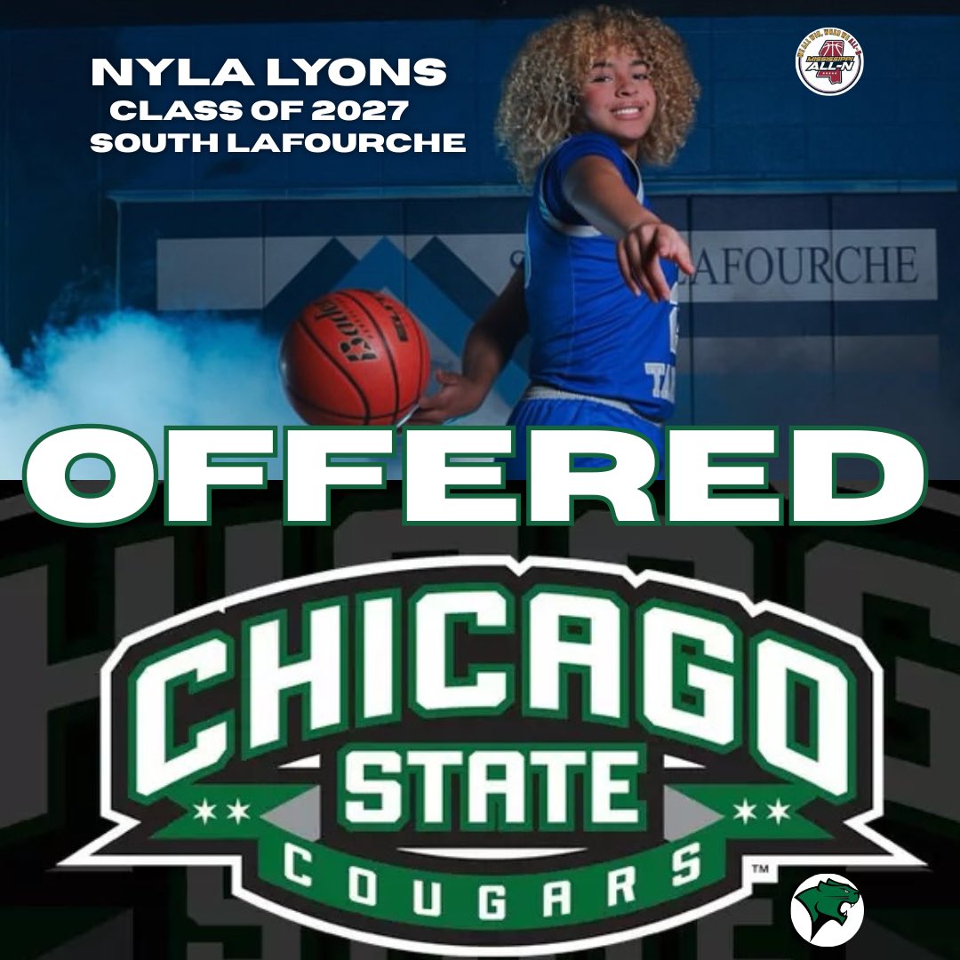 MississippiALLN (@mississippialln) on Twitter photo Congrats to <a href="/nyla_lyons35/">Nyla Lyons</a> on receiving an offer from —Chicago State University , a NCAA D1 college in Chicago, Illinois! 🏀💫
— Results show up when the work does. #TheStandard
💚🐾Gratitude Towards: <a href="/ChiStateWBB/">Chicago State University Women's Basketball</a> <a href="/Just_Carter_/">Kiara Carter</a>
We All Win When We All-N 🔴🔵 Congrats to <a href="/nyla_lyons35/">Nyla Lyons</a> on receiving an offer from —Chicago State University , a NCAA D1 college in Chicago, Illinois! 🏀💫
— Results show up when the work does. #TheStandard
💚🐾Gratitude Towards: <a href="/ChiStateWBB/">Chicago State University Women's Basketball</a> <a href="/Just_Carter_/">Kiara Carter</a>
We All Win When We All-N 🔴🔵