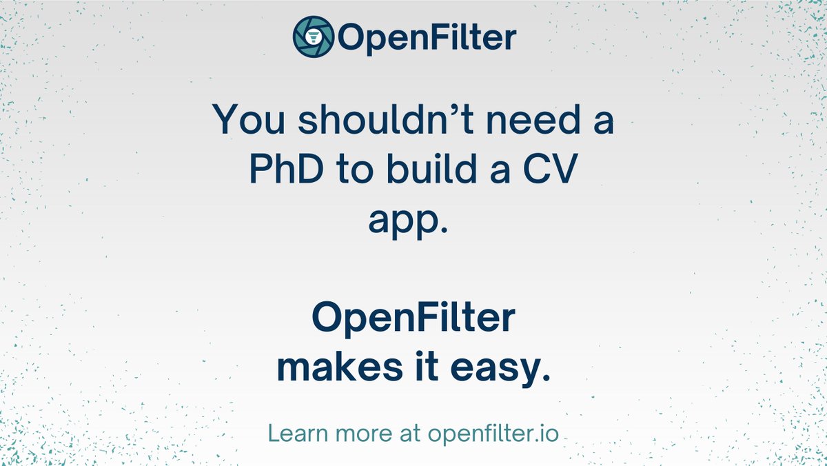🚨 Big news: OpenFilter is live!

Built for enterprise, now open source for every dev to build vision apps fast—using modular Filters with Python + PyTorch.

Commercial Filters include <a href="/chainguard_dev/">Chainguard ⛓️</a> Docker images.