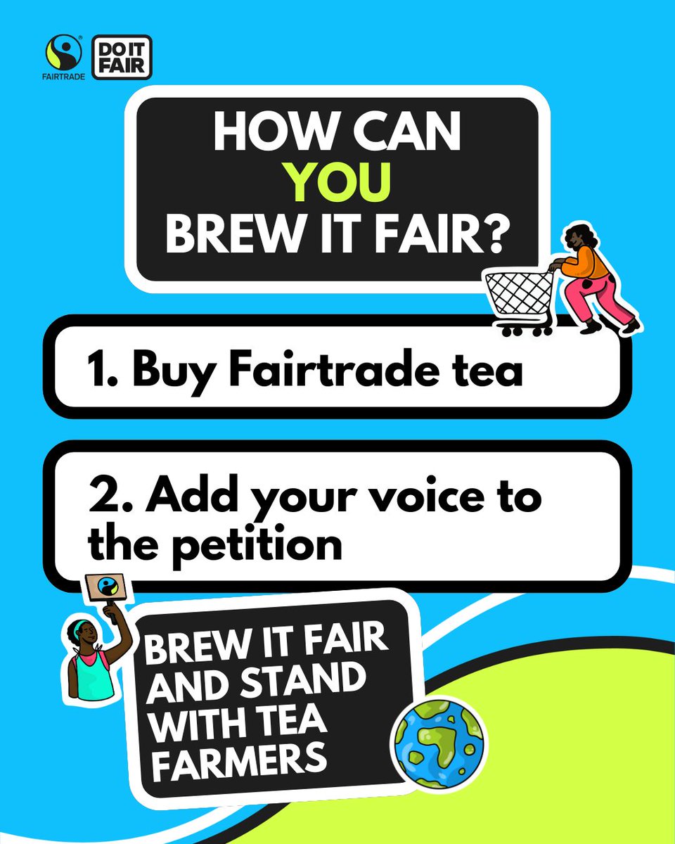 FairtradeUK's tweet photo. Right now the people growing your tea aren’t getting a fair deal 🍵

Behind the cup the cost to grow and pick our tea is increasing - and it’s workers who are paying that price 📉
 
Change is brewing 💪

https://t.co/nhSH8rblZC
 
#DoItFair #ChooseFairtrade #InternationalTeaDay https://t.co/x0ymqkfCVB
