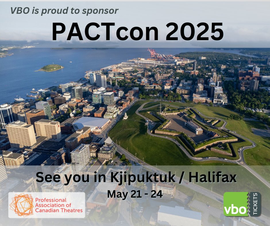 vbotickets's tweet image. VBO Tickets is proud to sponsor PACTcon 2025! We’re excited to support and connect with Canada’s vibrant performing arts community at PACTcon in Kjipuktuk / Halifax, Nova Scotia, May 21–24. See you there!

#PACTcon2025 #VBOtickets #PeformingArts #CanadianTheatre #ArtsInCanada